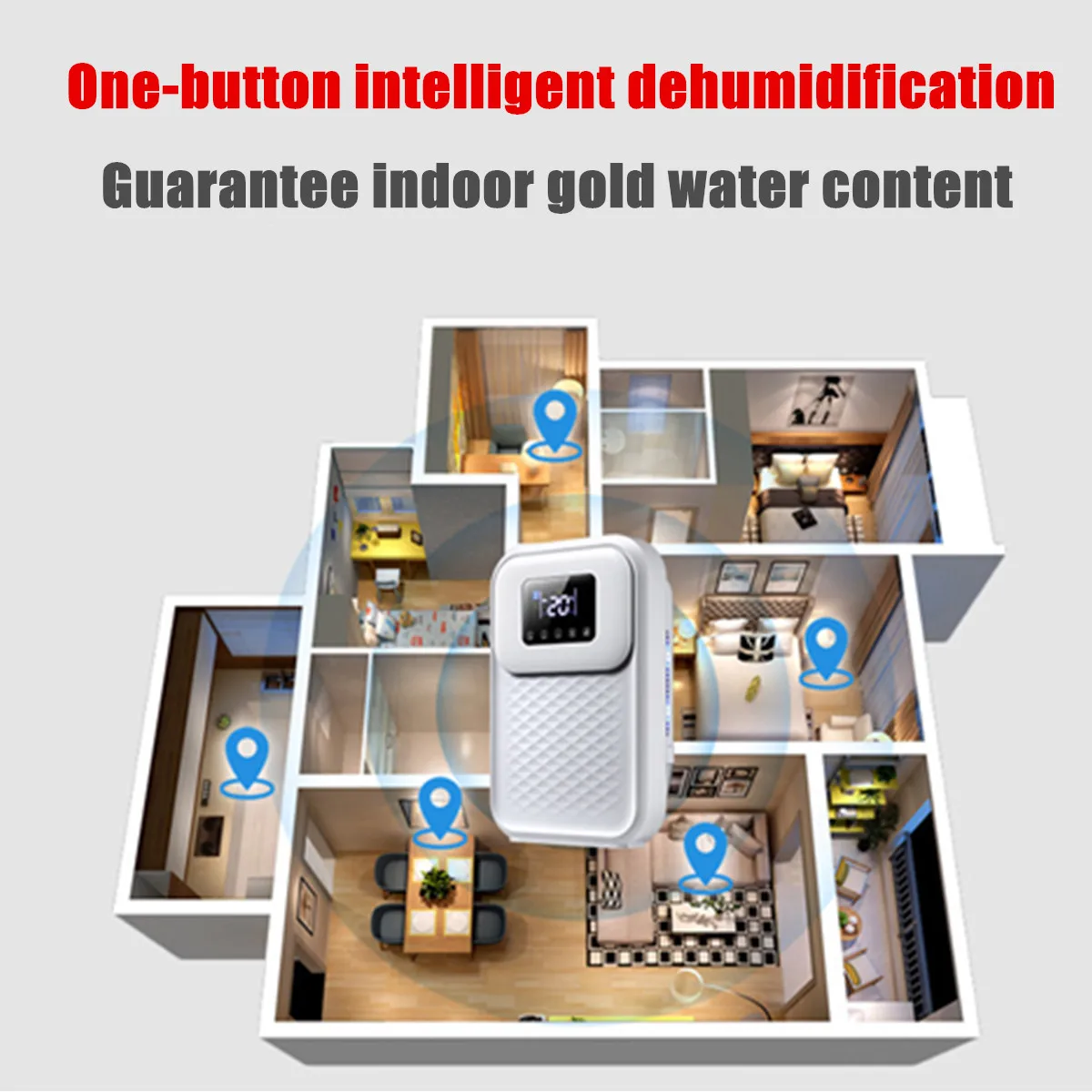 

Dehumidifier Household 1.5L Touch Screen Bedroom Moisture Absorber Indoor Drying Dehumidification Dehumidifier Dehumidifier