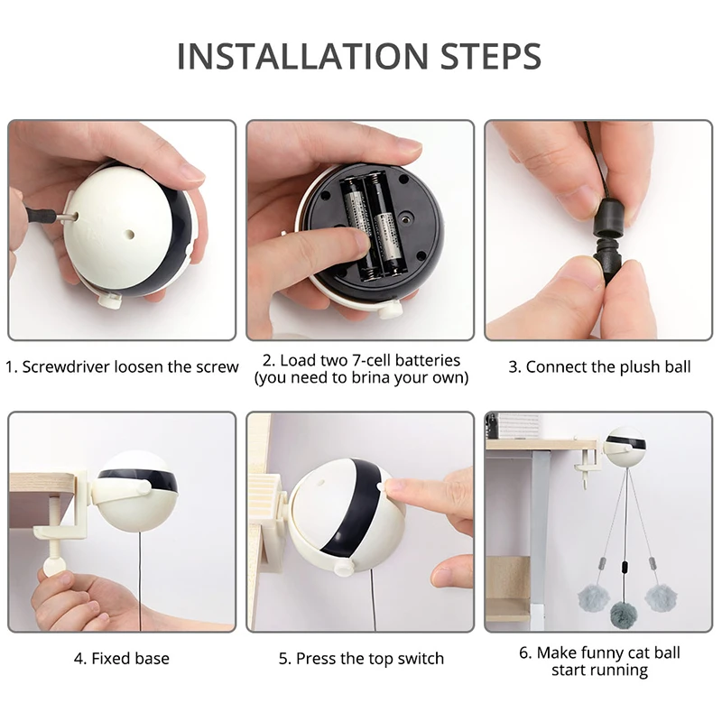 

Pet Cat Ball Toy Electric Automatic Lifting Cat Ball Toy Lifting Ball Electric Flutter Rotating Interactive Puzzle Smart toys