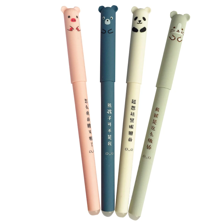 

40 шт./лот с изображением милой свинки панда «Медвежонок» или «Мышка» со стирающимися чернилами гелевые ручки для детей подарок офисные школ...