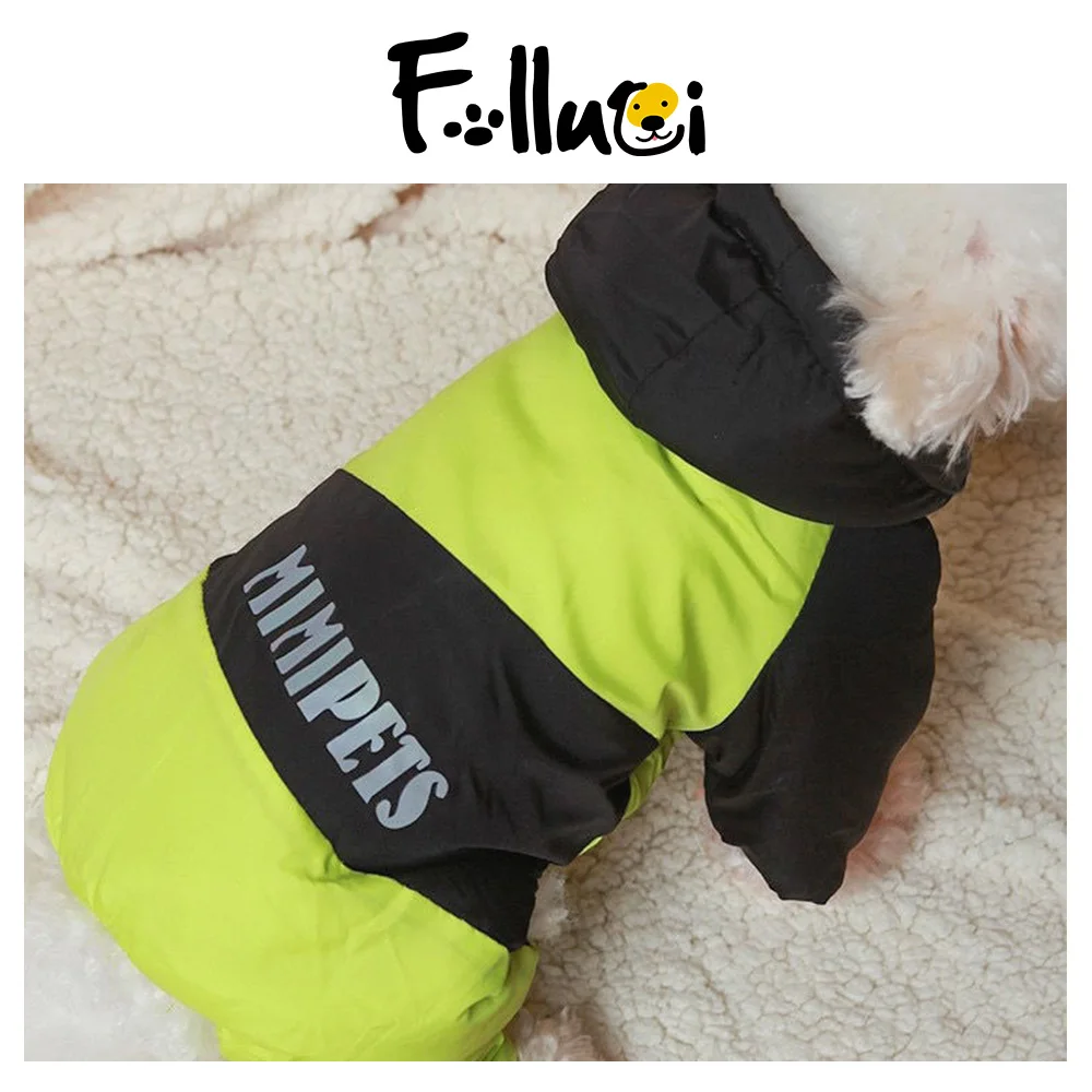 

Winter Clothes For Pet Four-legged Padded Coat Teddy Bichon Pomeranian Overalls For Small Dog Cat Warm Color-blocking Jumpsuit