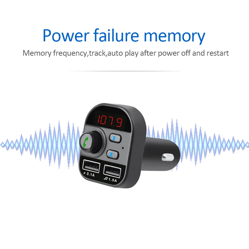 Автомобильное зарядное устройство 3 1 А FM передатчик Aux модулятор Bluetooth