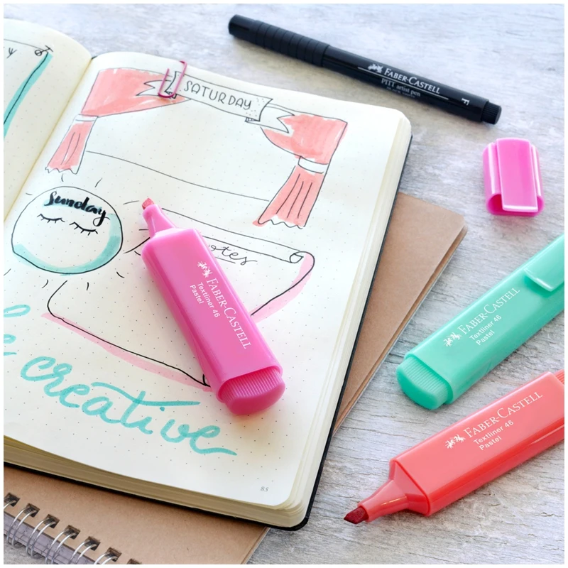 Set tekstovydeliteley Faber-Castell &quot46 Pastel + Superfluorescent" 8 col. 1-5mm plastic. y. evropodves Goods for study Writing materials