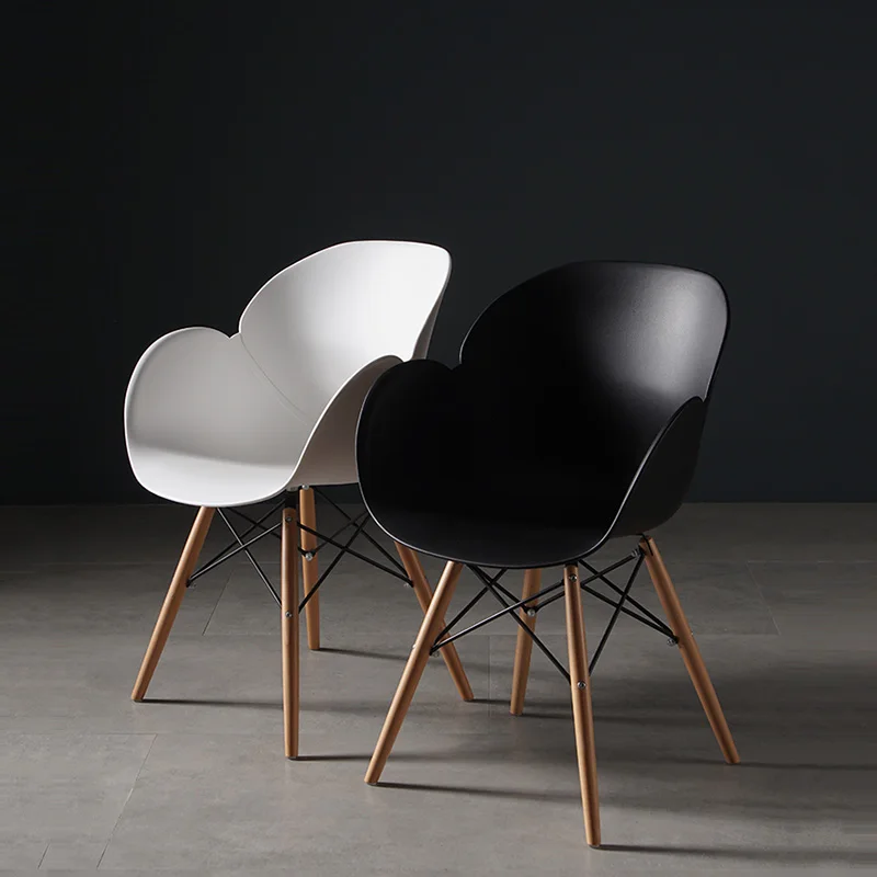 Nordic INS Solid Wood Legs Plastic Chair Restaurant Dining Living Room Office Meeting Family Bedroom Learning Lounge |
