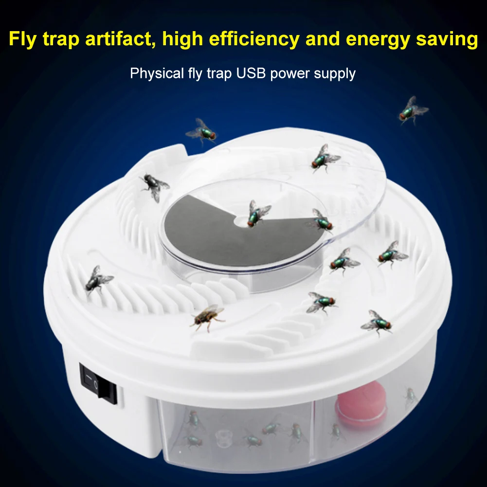 

Electric Fly Trap Automatic Fly Catcher Physical Fly Pest Insect Control Repellent Tool for Garden Indoors Kitchen Farms Room