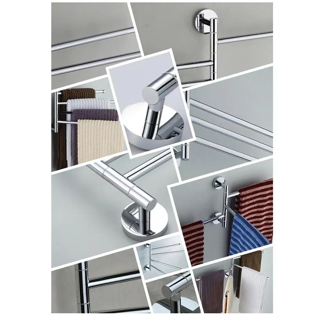 

Stainless Steel Towel Bar Rotating Towel Rack Bathroom Kitchen Wall-mounted Towel Polished Rack Holder Hardware Accessory
