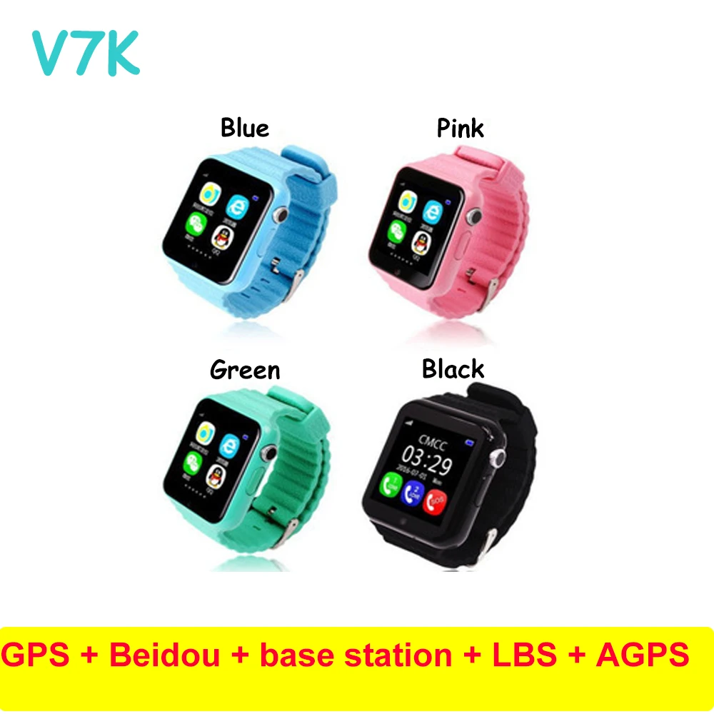 

V7K GPS Bluetooth Kids Smart Watch for Boy Girl Phone Watch Safety Monitoring SIM /TF Dial Call Message Push Children Smartwatch