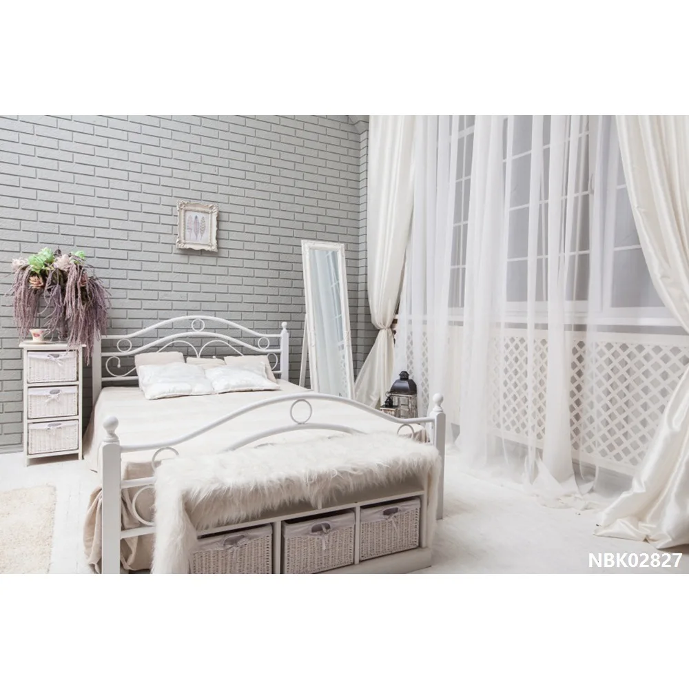Laeacco Boudoir роскошная кровать люстра девушка Дамасская Стена Фото фоны индивидуальные фотографические фоны для фотостудии - Цвет: NBK02827