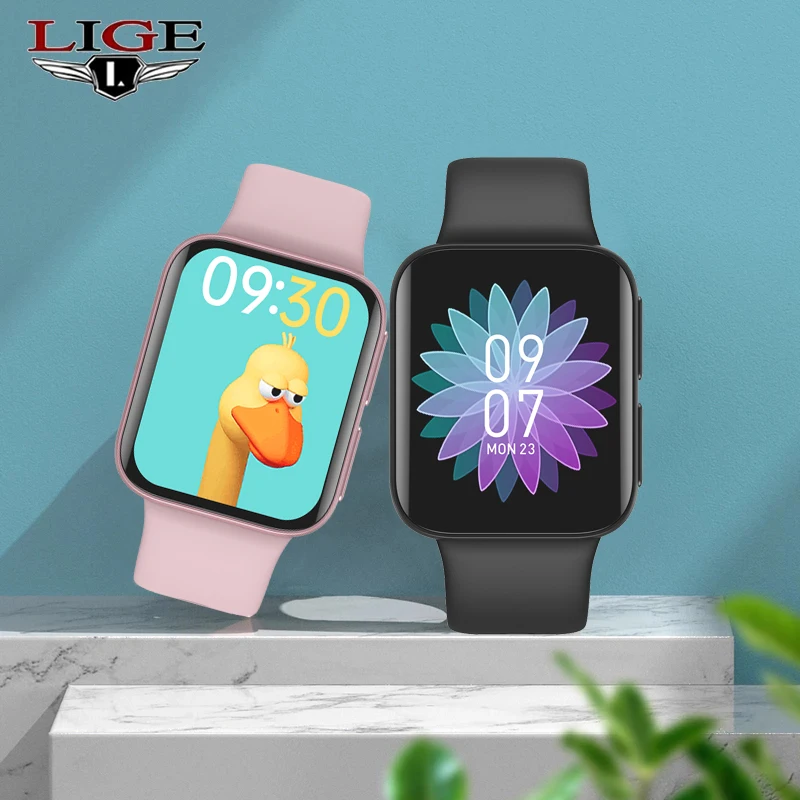 

Смарт-часы LIGE для мужчин и женщин, сенсорный экран 1,75 дюйма, Bluetooth, управление музыкой