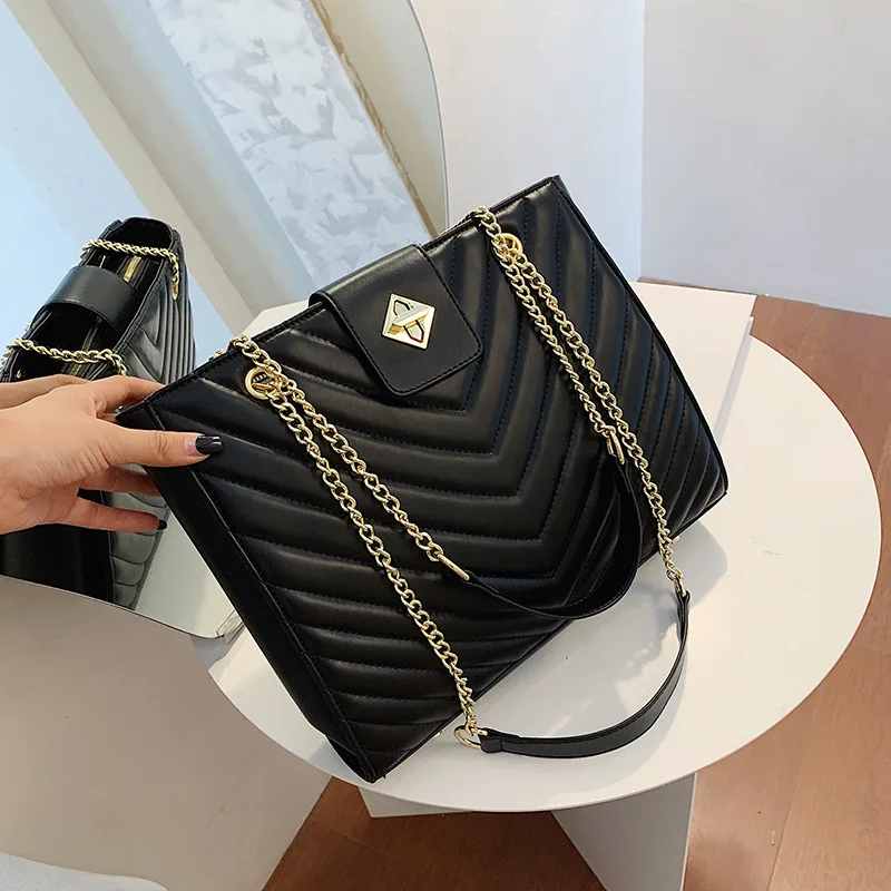 

YL Lattice Large Tote Bag 2021 Fashion New High quality PU Leather Women Designer Handbag High Capacity Shoulder Messenger Bags