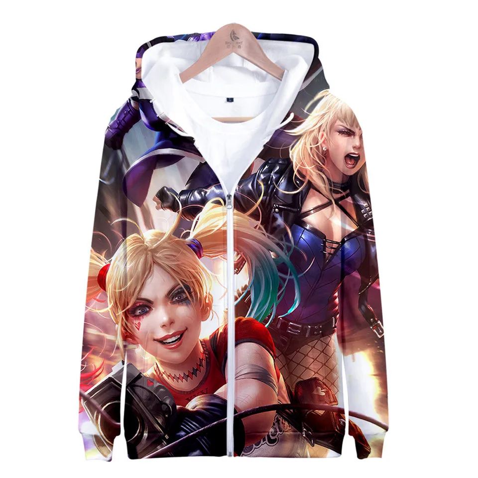 

Movie Birds Of Prey And The Fantabulous Emancipation Of Cosplay Costume Clown Woman 3D Printed Zipper Sweatshirt Hoodie Clothing