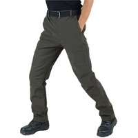 50hot men casual zipper pockets thick warm long trousers outdoor hiking cargo pants