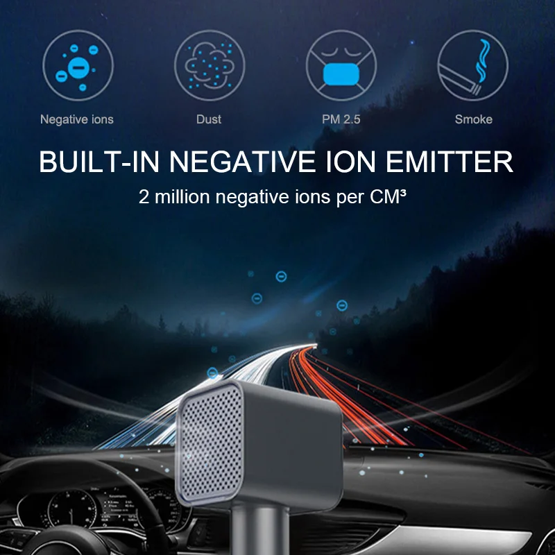 Автомобильный очиститель воздуха с USB-портом для быстрой зарядки ионизатор