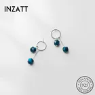 Серьги-подвески женские из 925 стерлингового серебра серебро с голубым камнем пробы, 2020