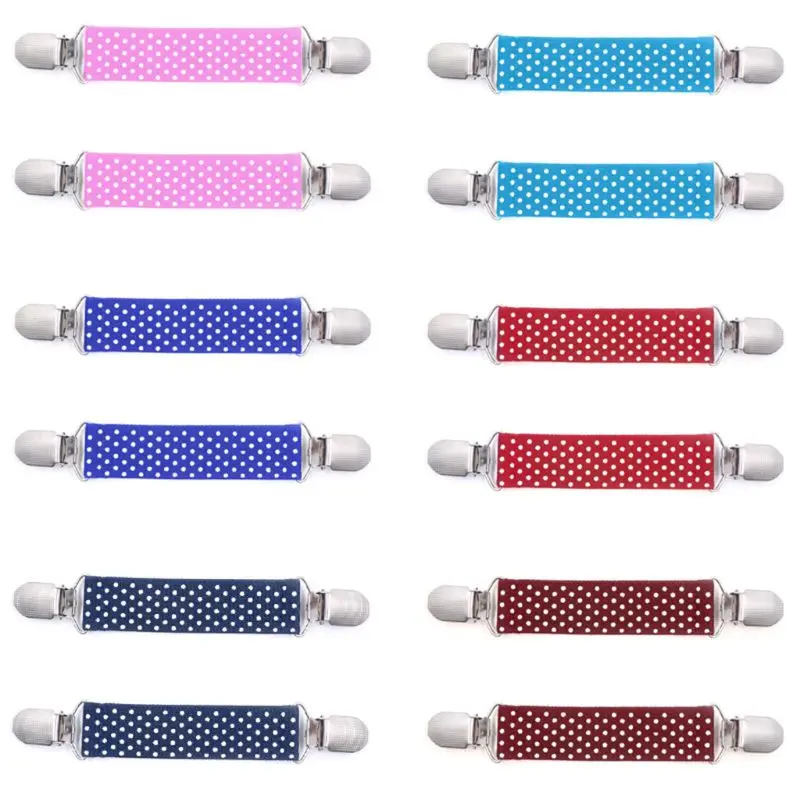 

Детские эластичные перчатки в горошек с металлическими зажимами и зубцами для мальчиков и девочек