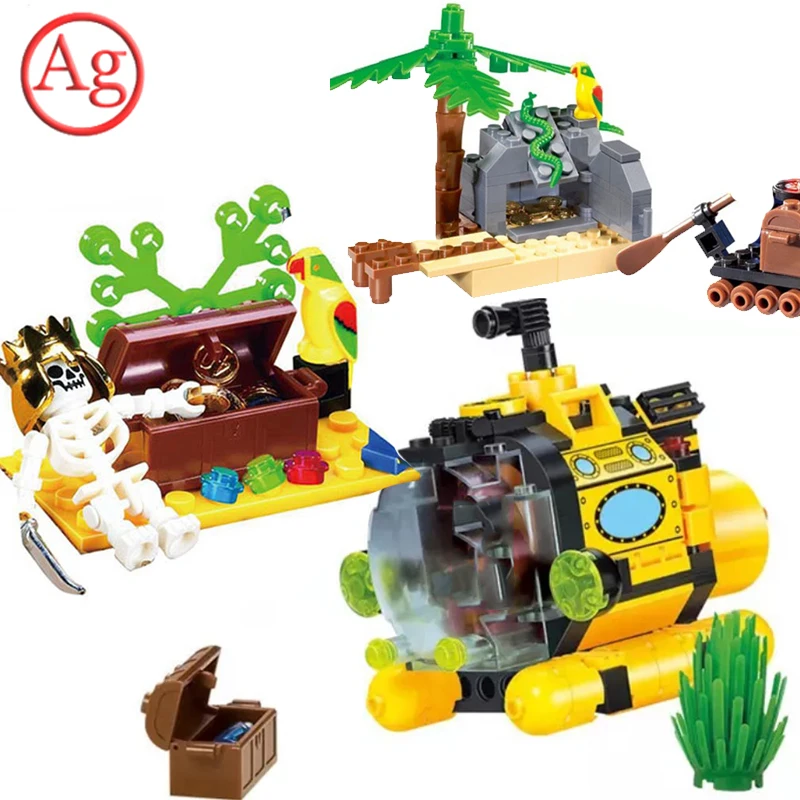 Развивающая совместимая Пиратская серия набор строительных блоков строительные