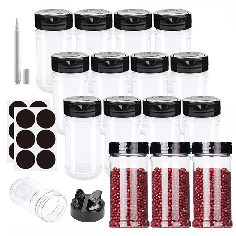 

170ML 15/20 Pcs Spice Rack for Kitchen Spice Jar Condiment Dispenser Spice Container Salt and Pepper Shakers