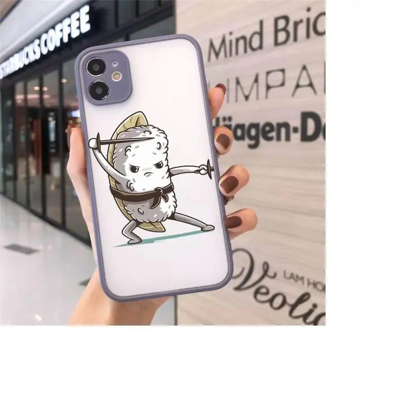 

cute cartoon sushi Phone Cases Matte Transparent For iPhone 12 Mini 11 Pro XR XS Max 7 8 Plus