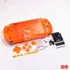 Прозрачный синий чехол для PSP 3000 чехол для корпуса с логотипом + крышка джойстика + винты + набор кнопок + наклейки