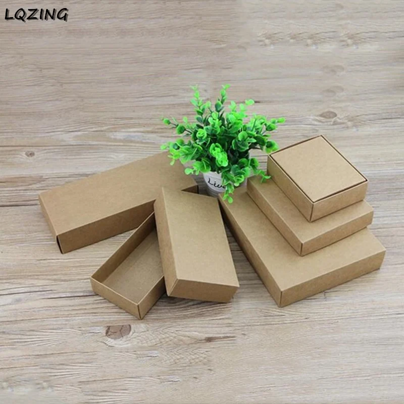 20 шт./лот черно белая подарочная упаковочная коробка из крафт бумаги Пустая