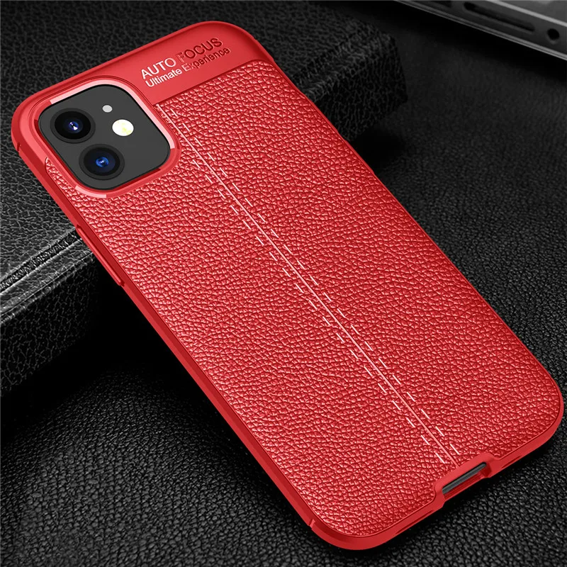 soft tpu case for iphone 12 pro case leather texture silicone phone cover for apple iphone 12 pro business coque iphone 12 pro free global shipping