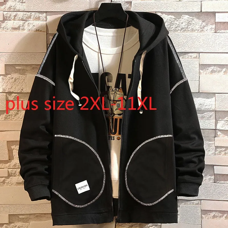 New Arrival Fashion Extra Large Autumn And Winter Zipper Hoodie Cardigan Jacket...