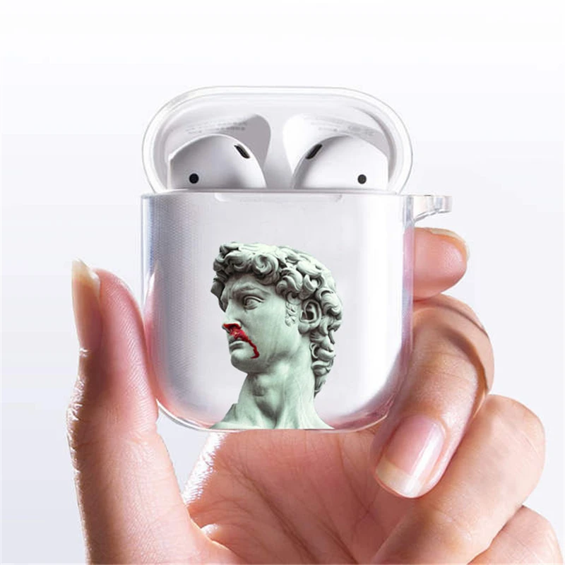 Абстрактная Римская Статуя сверкающий Медуза Давид чехол для Apple airpods s 1 2