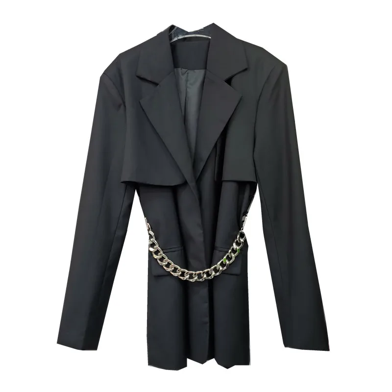 

SuperAen New Design Autumn New OL High Street Solid Simple All Match Waist Full Suit Women Coats