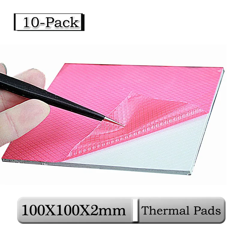 10 шт. Gdstime 100x100x2 мм 2 мм толщина белая термопрокладка радиатор ЦП прокладка 100 мм x 2 мм проводящие силиконовые радиаторы