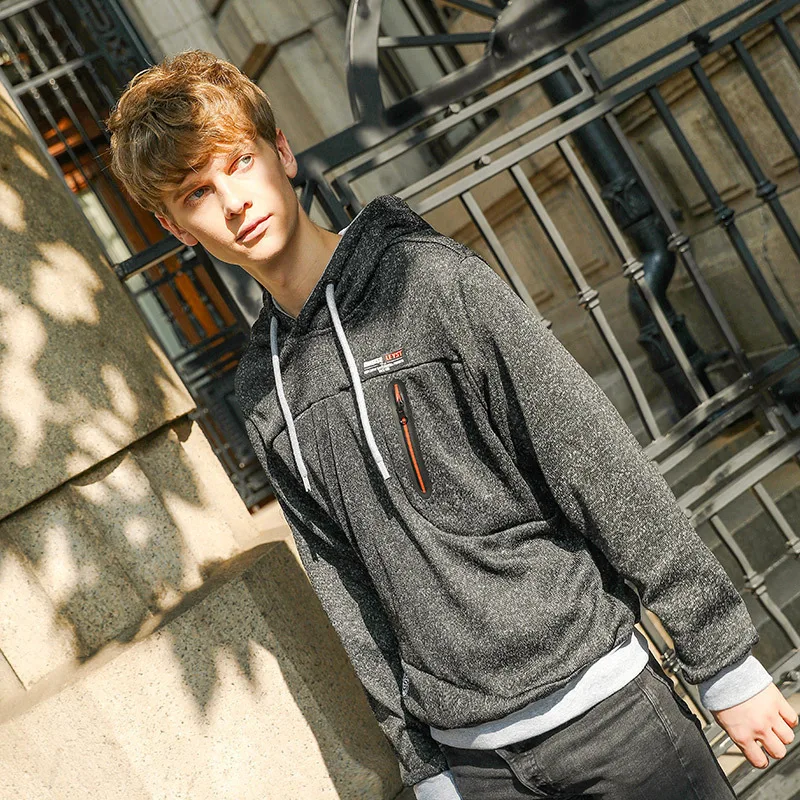 

Rlyaeiz Top Quality 2019 Autumn Casual Long Sleeve Hoodie Men Hoody Fashion Knitted Hoodies Warm Men Hooded Pullover Sweatshirts