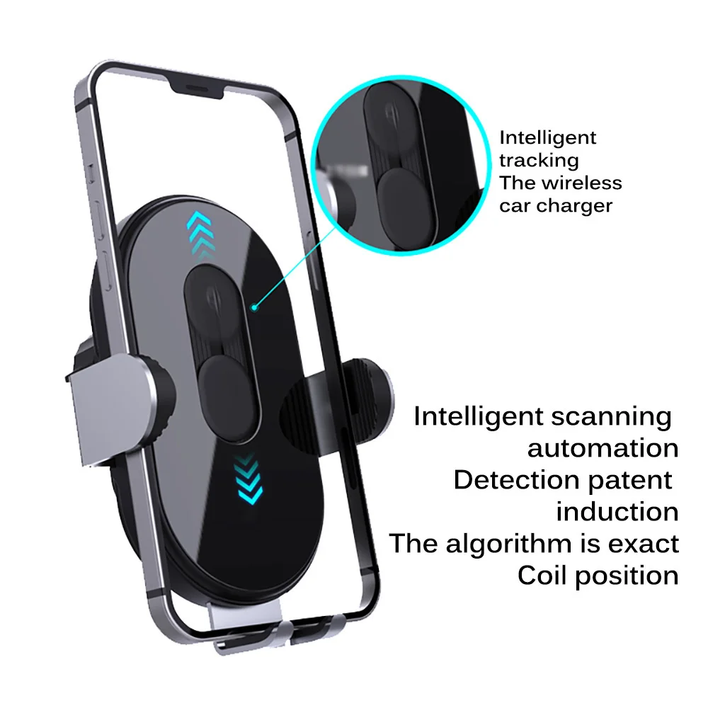 

360Rotation Automatic Scan Clamping 15W Magnetic Wireless Charger Car Mount For IPhone 12 Series Air Vent Car Phone Holder QI