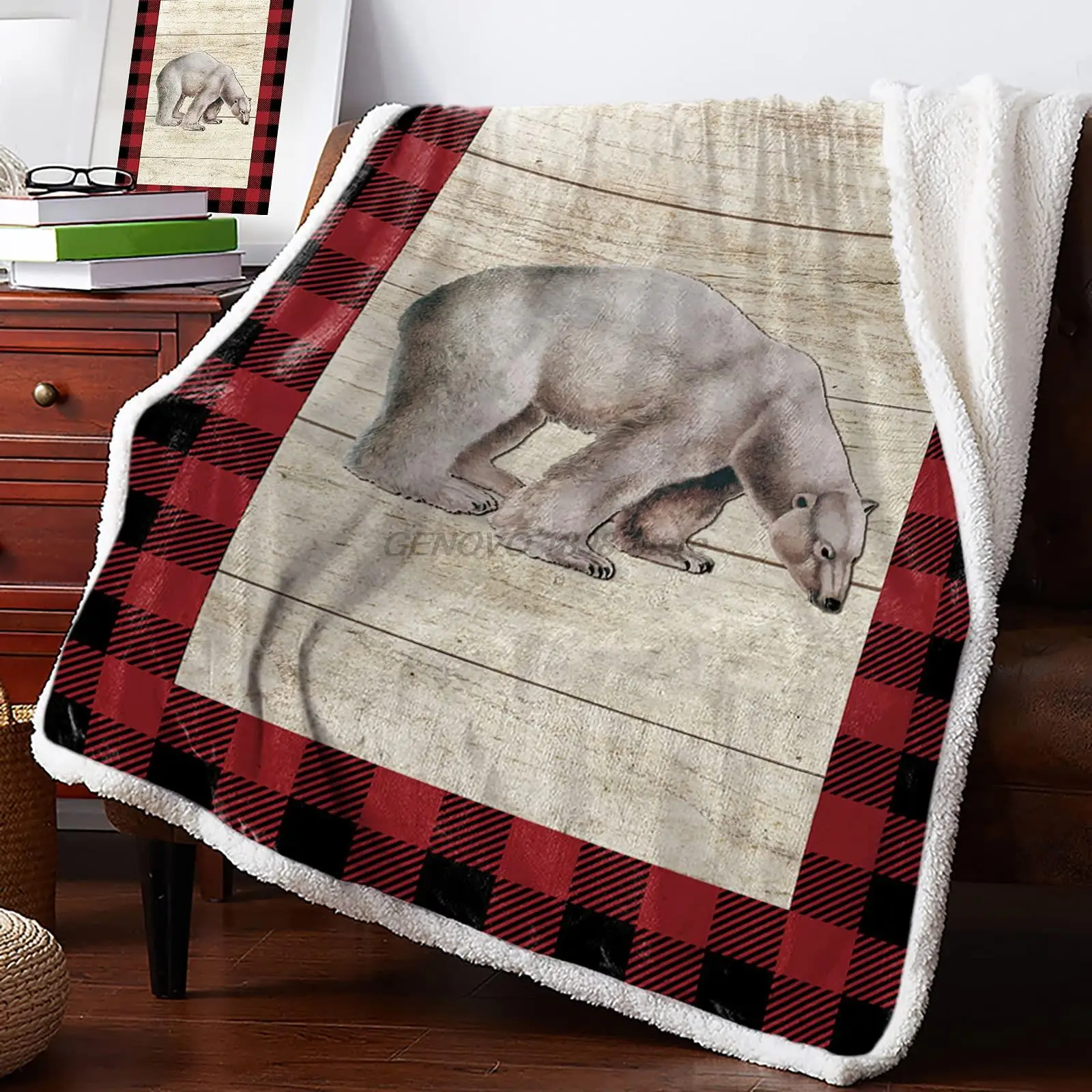 

Luxury Fleece Throw Blanket for Couch, Thick Fuzzy Fluffy Soft Cozy Bed Blanket, Reversible Sherpa Fleece Blanket for Sofa Chai
