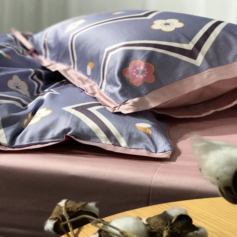 Европейский комплект постельного белья из египетского хлопка, мягкий сатин, цветочный пасторальный Комплект постельного белья, клубничный лист, кактус, пододеяльник, покрывало
