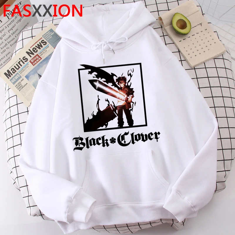 

black clover hoodies men anime Ulzzang printed Oversized male hoody graphic hip hop