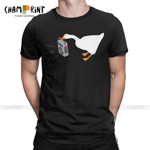 Untitled Goose With Boombox Radio Game T Shirt Men 100% Cotton Humorous T-Shirts Crewneck Tees Short Sleeve Clothes Gift Idea