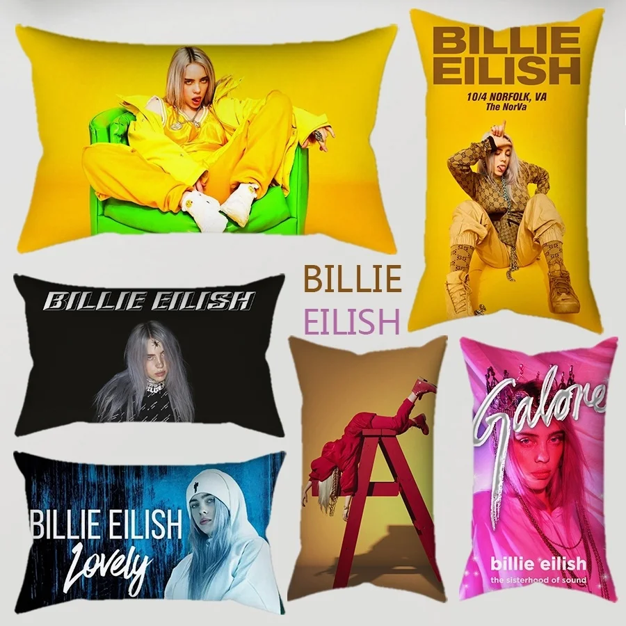 Чехол на подушку с изображением американского певца Билли эйлиша для автомобиля