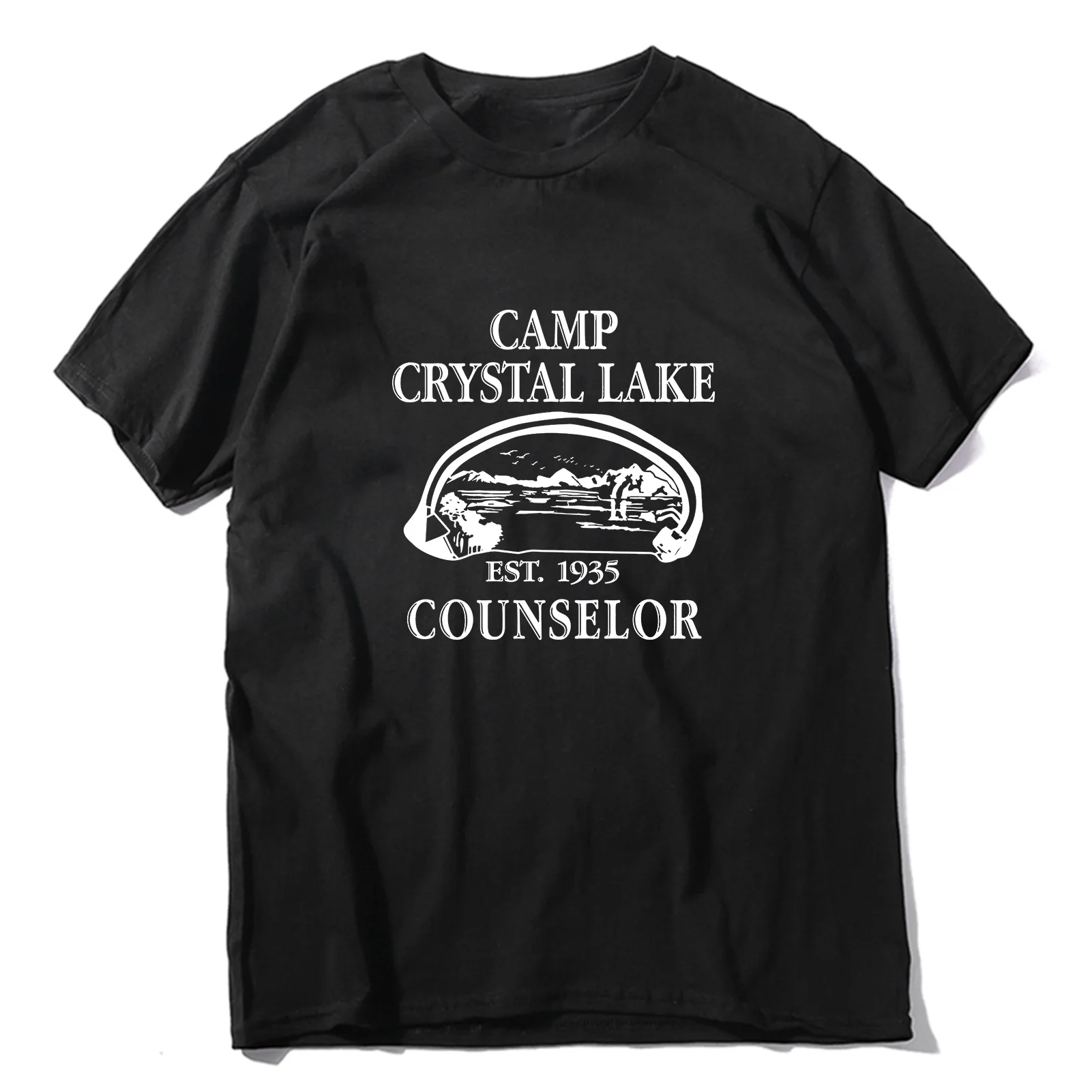 

Men's Cotton T-shirt Camp Crystal Lake Funny Graphic Camping Vintage Adult Novelty Camping Enthusiasts Short Sleeve Unisex Tops
