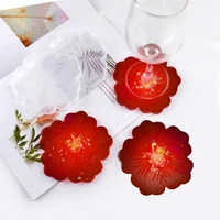 resin coaster moulds large flower tray mould coaster cup mats silicone epoxy molds for resin casting diy resin crafts making