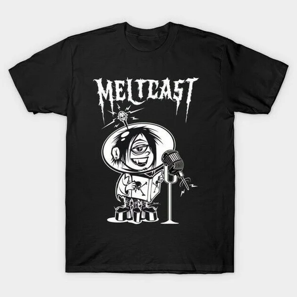 

Meltdown The Lovable Alien Of Meltcast 3.0 Logo Funny Black T-Shirt