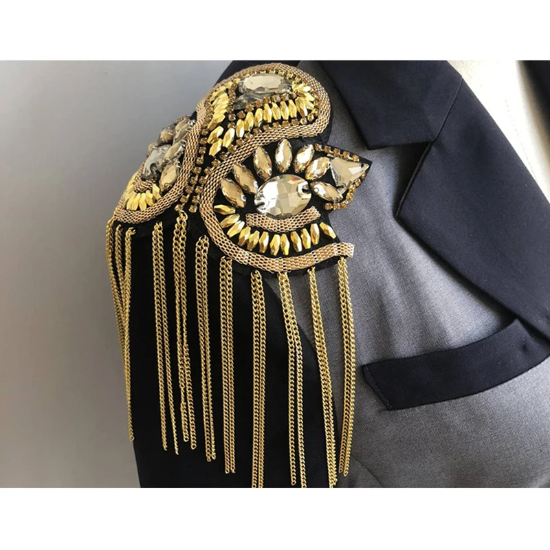 2 шт. ручная работа эполетка кисточка большая Наплечная брошь эполеты шипы