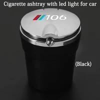 car ashtray with led lights with logo creative personality car supplies for peugeot 106 car accessories