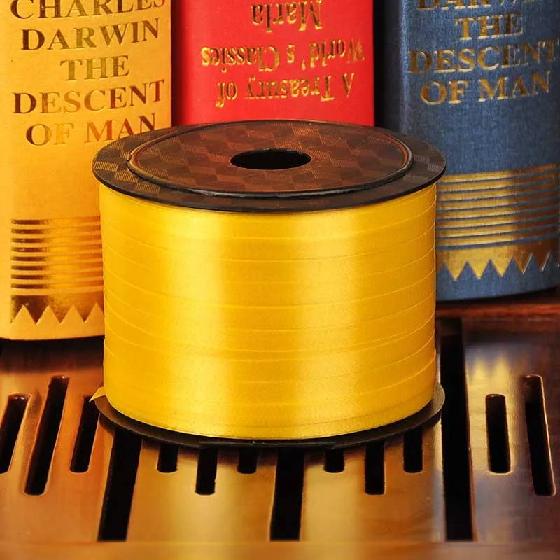 Yellow 1 шт./лот, фольгированная лента для воздушных шаров, 5 мм X 100 ярдов, вечерние, свадебные подарки,, вечерние украшения, аксессуары для рукоделия, ленты Cintas - Цвет: Yellow