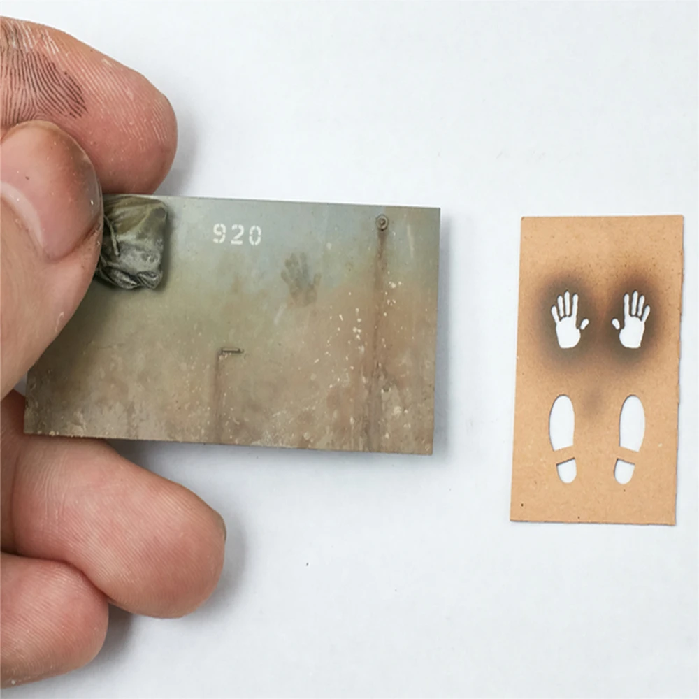 1/16 1/32 1/35 1/48 1/72 Масштаб модели ручной печати и Shoeprint трафареты для аэрографии Инструменты ретро эффекты модель комплект декоративный инструмент