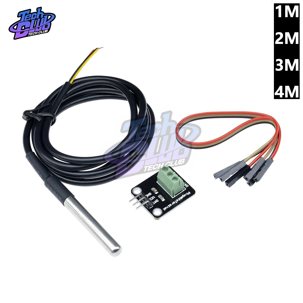 Модуль датчика температуры DS18B20 водонепроницаемый модуль из нержавеющей стали с