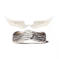 simple angel wings ring fashion retro ring men and women the same couple opening adjustable ring couple jewelry gift