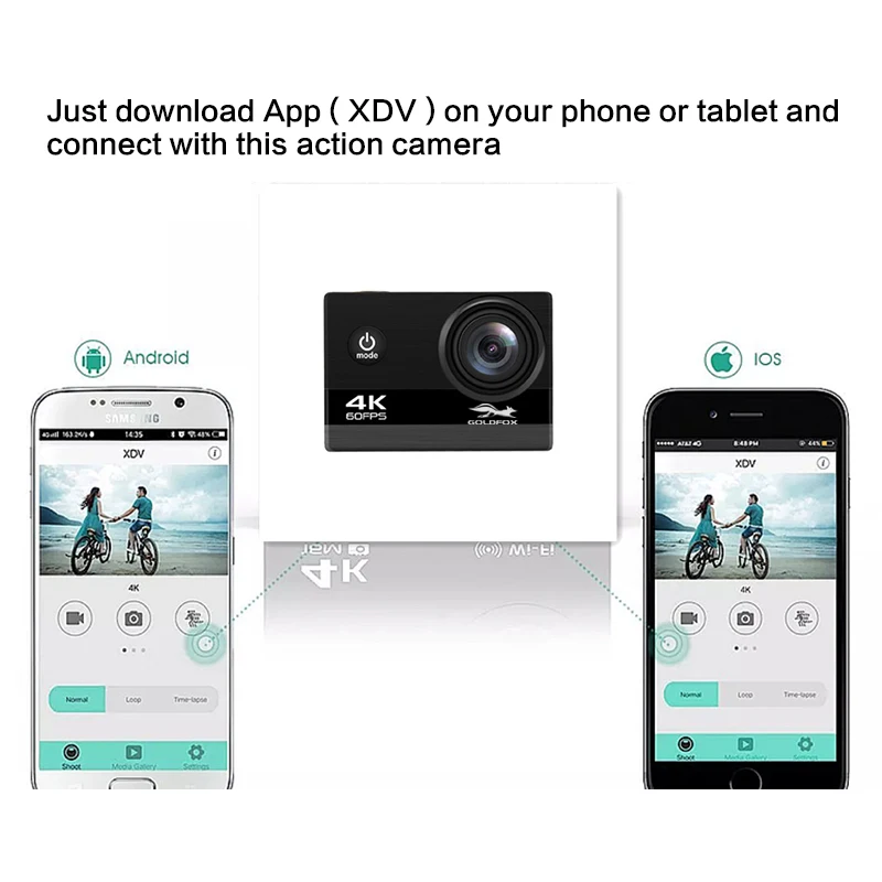 Экшн-камера Ultra HD 4 K/60fps Wifi 16MP 2,0 lcd 170D объектив шлем камера 30m Go Водонепроницаемая профессиональная спортивная камера видеокамера