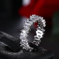 new fashion luxury zircon rings for women t shape stone aaa baguette cubic zirconia bride wedding ring female engaged jewelry