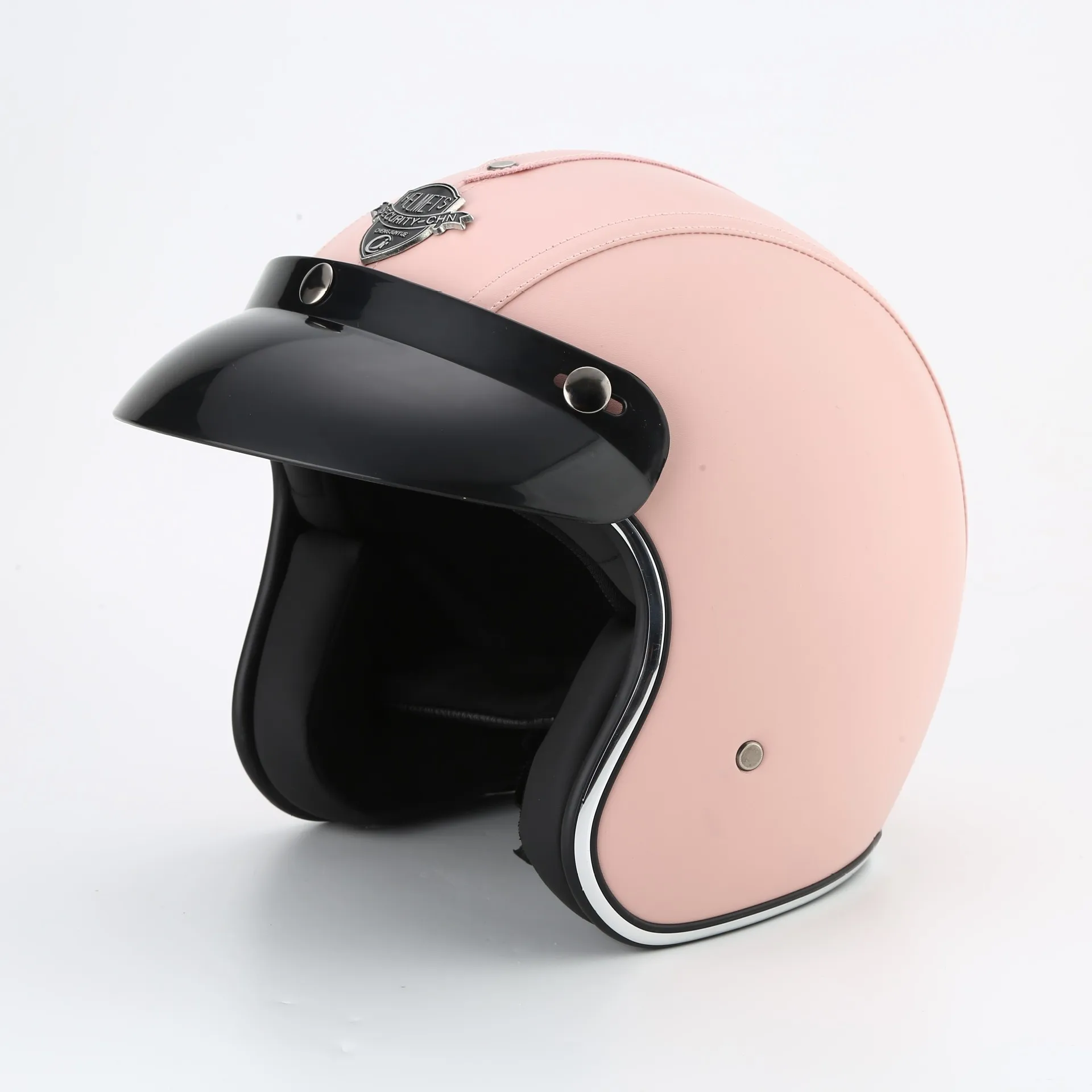 Мотоциклетный шлем классический с двойным козырьком полулицевой в стиле ретро