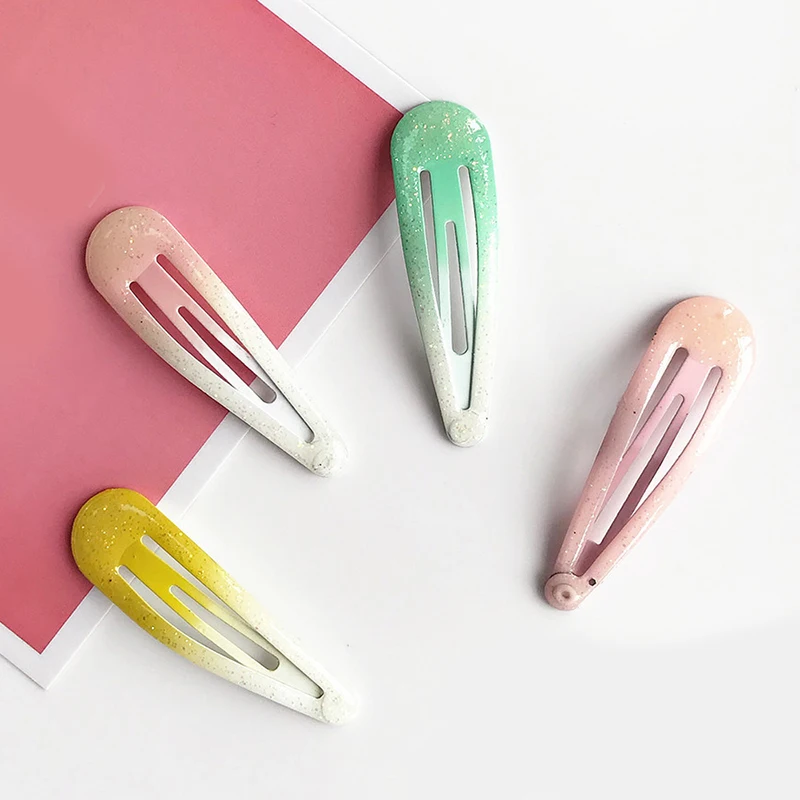 10 шт./компл. Новинка блестящая заколка для волос в форме капли конфетных цветов