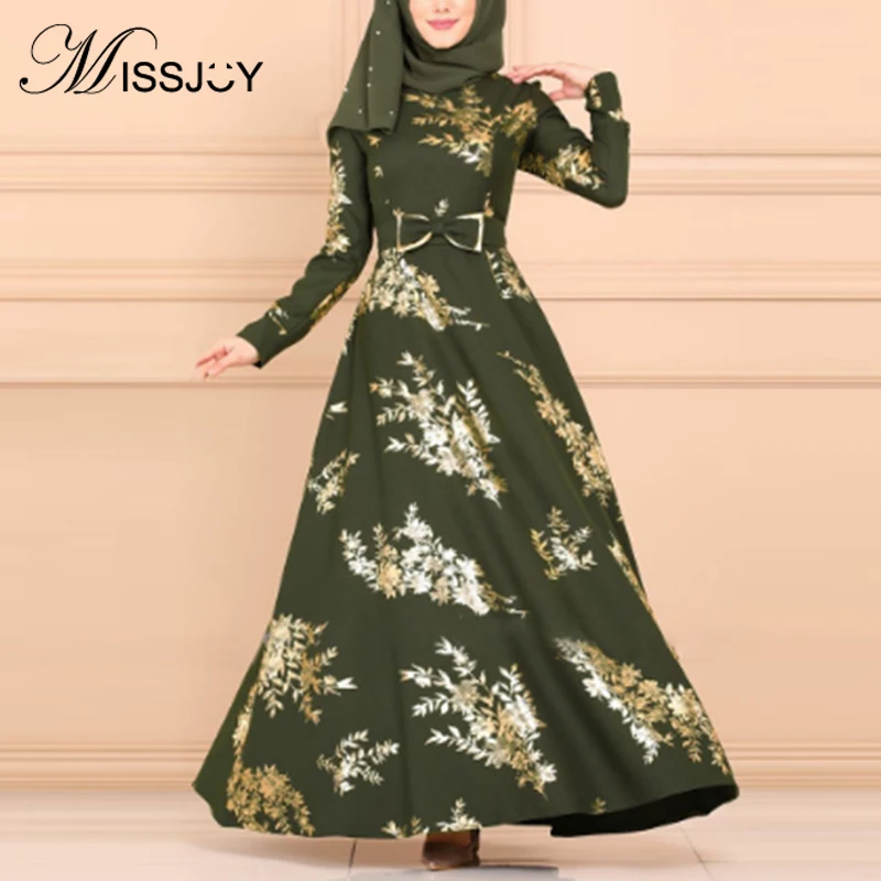 Мусульманское женское платье MISSJOY Формальные вечерние платья с поясом бантом