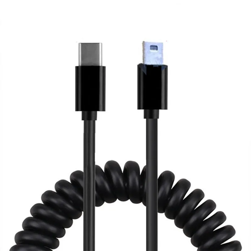 Телескопический кабель для передачи данных с разъемом USB-C типа C папа на мини-usb